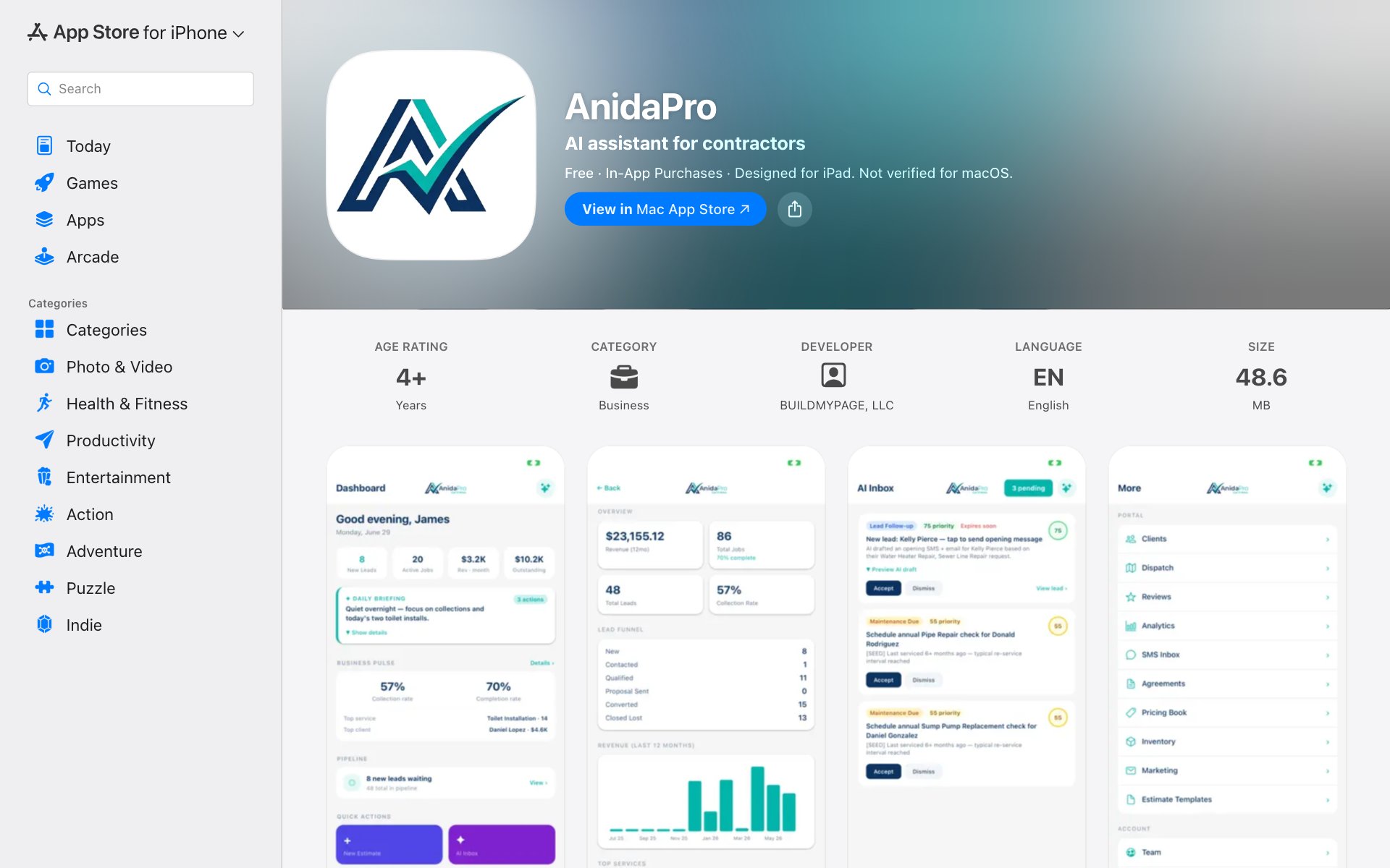 Screenshot of AnidaPro Mobile