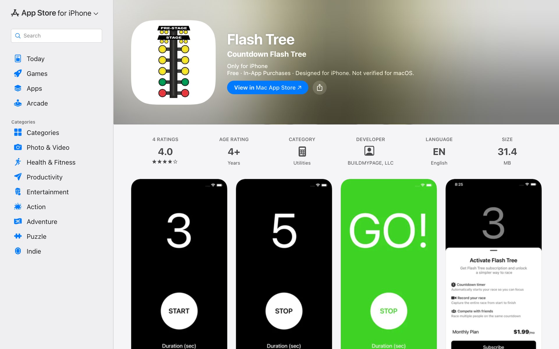 Screenshot of FlashTree